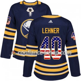 Adidas Maillot de Hockey Buffalo Sabres Robin Lehner 40 2017-2018 Bleu Marine USA Flag Fashion Authentic - Femme